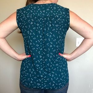 Loft Floral Print Capped Sleeve Top